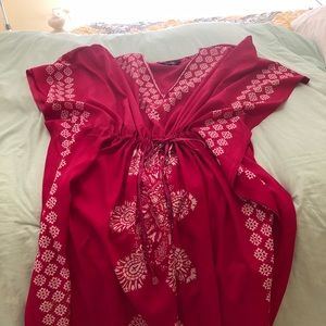 Pink & white bathing suit cover up size 3X